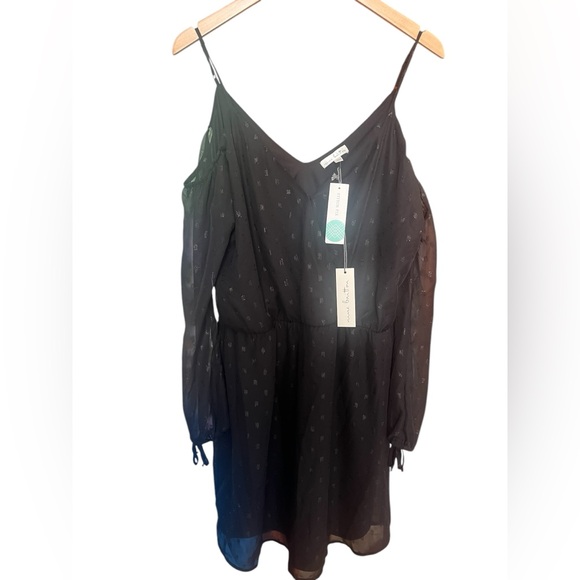 2/$18 ❤️CLEARANCE SALE NWT Nine Britton Kesha Black Cold-Shoulder Dress Sz XL - Picture 3 of 9